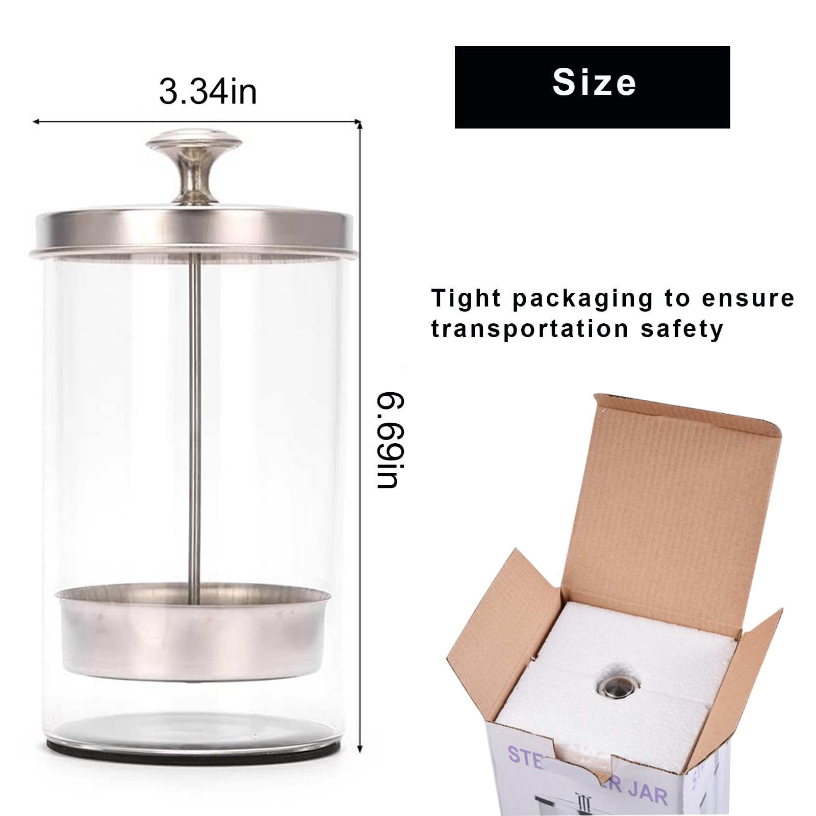 27oz Salon Sterilizer Glass Jar with Removable Basket - Barber Sanitizing Container for Spa Tools, Eyelash Extensions & Nail Equipment | Perfect for Disinfecting Combs, Scissors & Beauty Implements in Salons & Barbershops