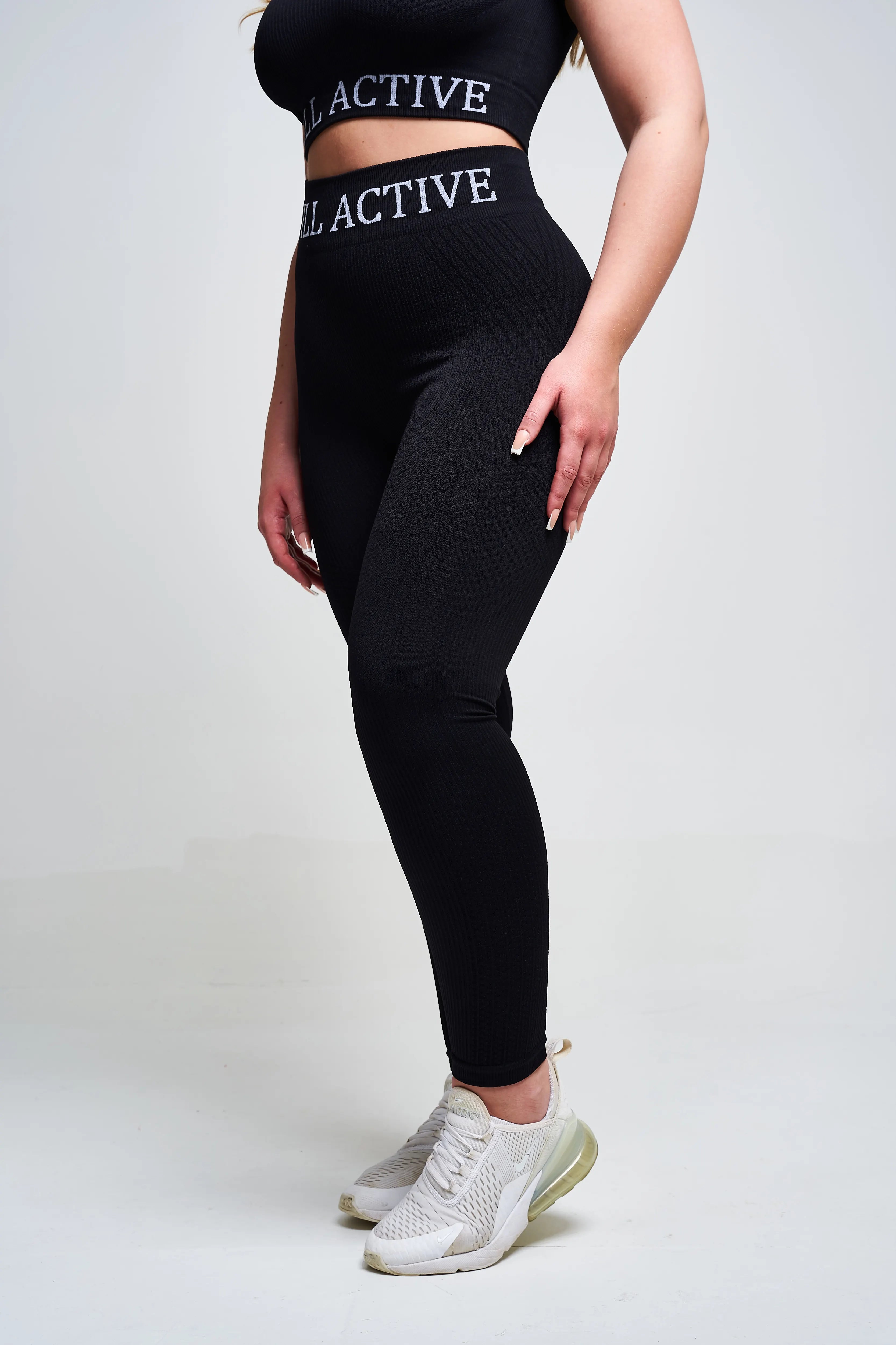 Avora Panel Recycled Seamless Leggings for Women - High Waist Yoga Pants, Workout Running Tights - Eco-Friendly Black Activewear for Gym, Lounge & Everyday Wear
