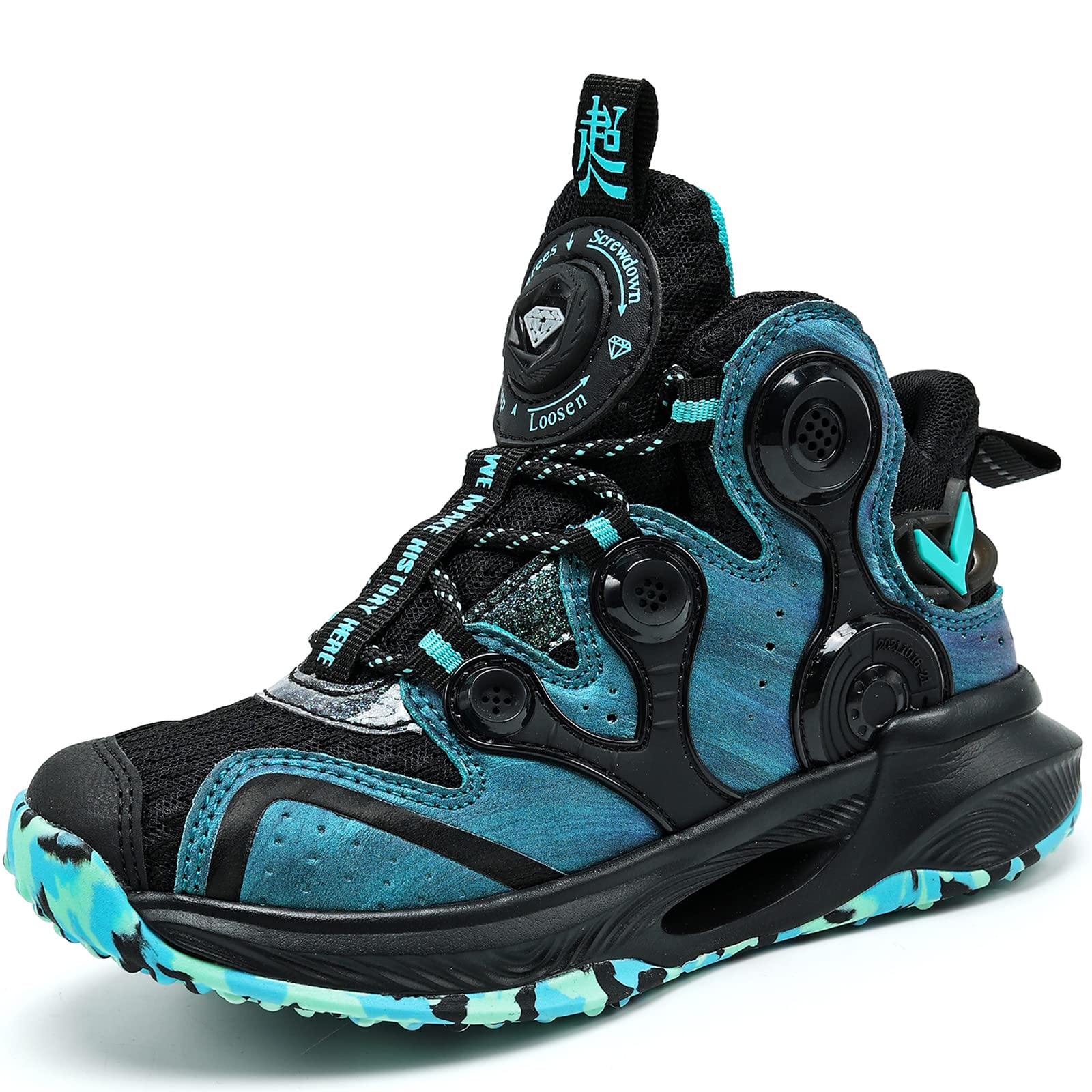 **JMFCHI Kids Basketball Shoes - High-Top Athletic Sneakers for Boys & Girls, Non-Slip Durable Lace-Up Running Shoes for Little & Big Kids - Perfect for Indoor & Outdoor Sports, Gym, Playground & Daily Wear**