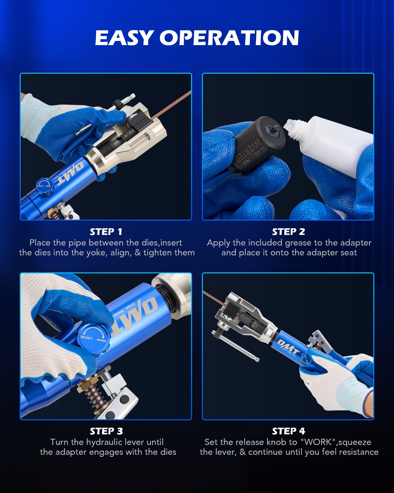 Orion Motor Tech Hydraulic Brake Flaring Tool Kit - 45° Single & Double Flaring Tool Set with Tubing Cutter & Deburring Tool for ISO Bubble Flare - Perfect for Automotive Repair, DIY Brake Line Maintenance and Professional Mechanic Use