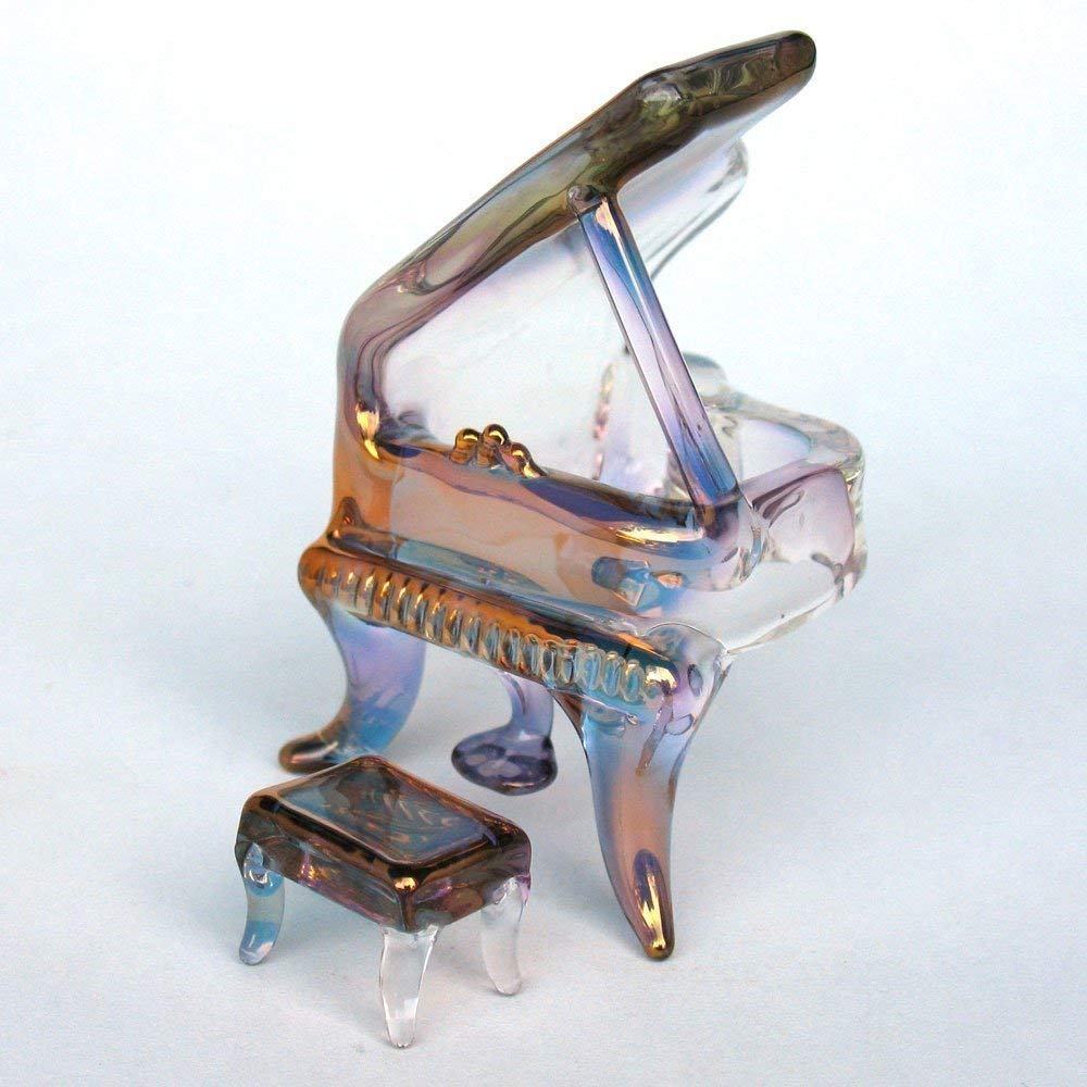 Exquisite Hand-Blown Glass Baby Grand Piano Figurine – Perfect for Home Decor, Collectibles, and Gift Giving
