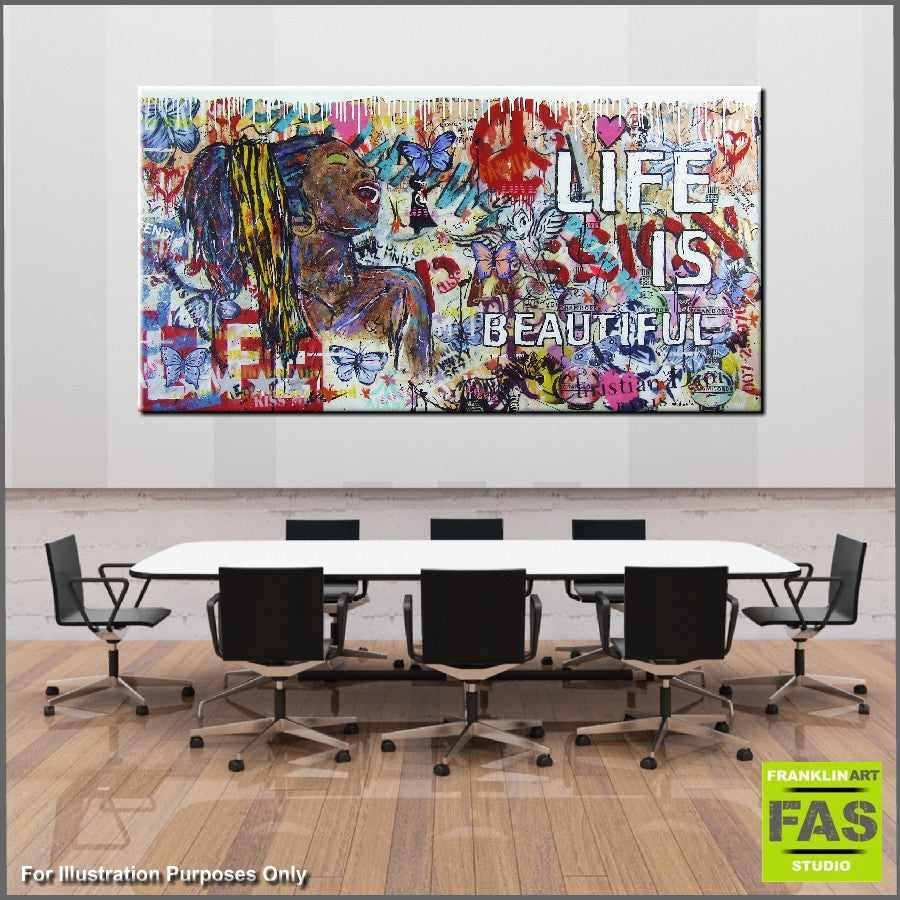 Urban Pop Life is Beautiful - Inspirational Wall Art for Home & Office Decor | Perfect for Living Rooms, Bedrooms & Workspaces