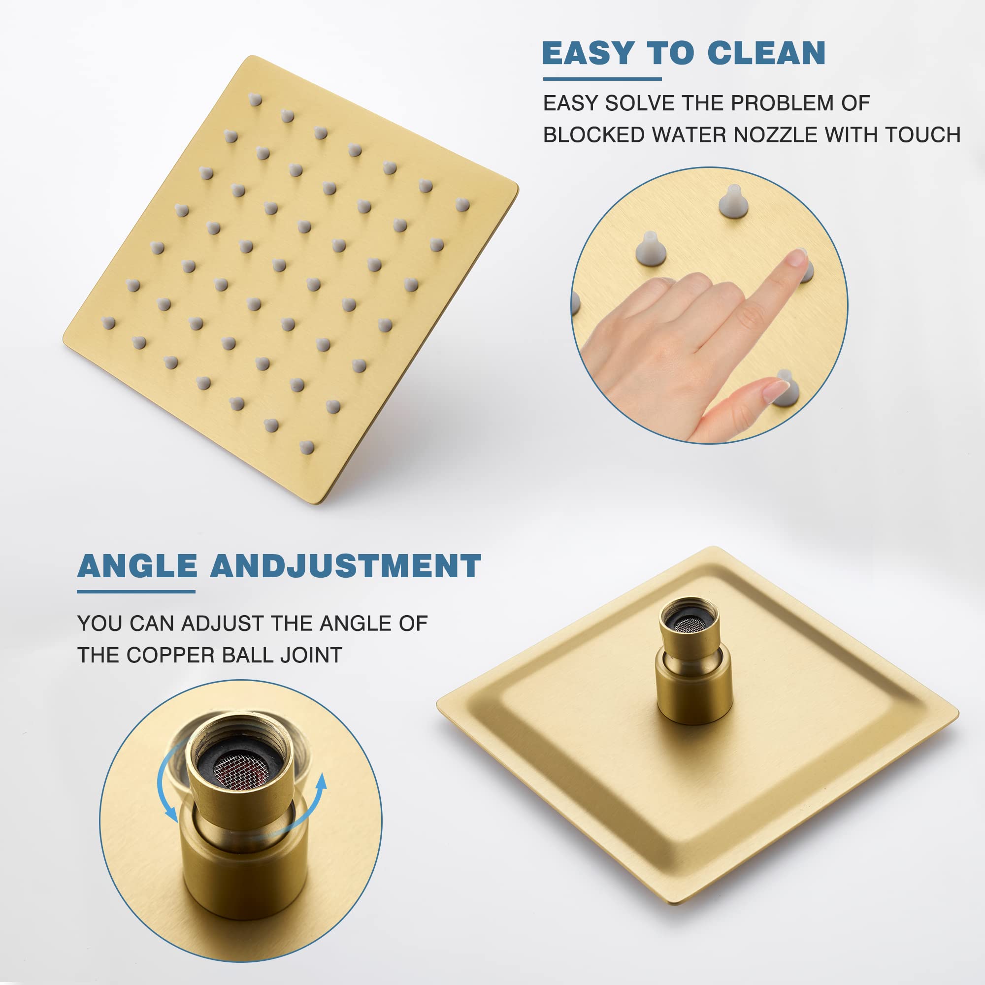 **Esnbia Premium Brushed Gold Shower Tub Faucet Set with 6-Inch Rain Shower Head, Tub Spout & Valve - Single-Handle Bathroom Fixture for Modern Home Renovation**    *(Perfect for bathroom upgrades, spa-like showers, and luxurious soaking baths in residential or vacation homes.)*