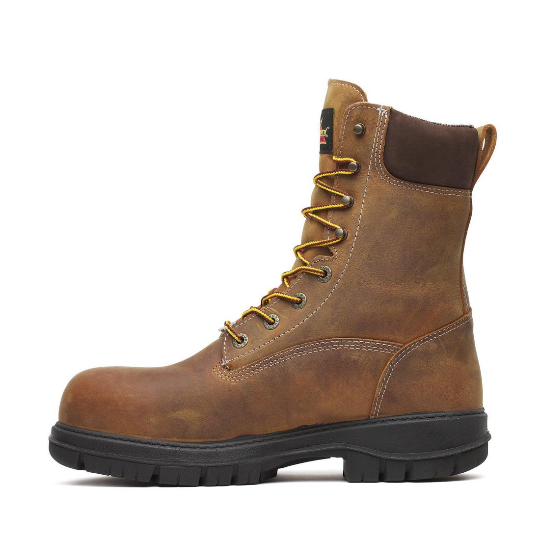 Genesis Series 8 Nano Toe Insulated Waterproof Work Boots - Chestnut Brown for Men - Perfect for Construction, Hiking & Winter Outdoor Activities