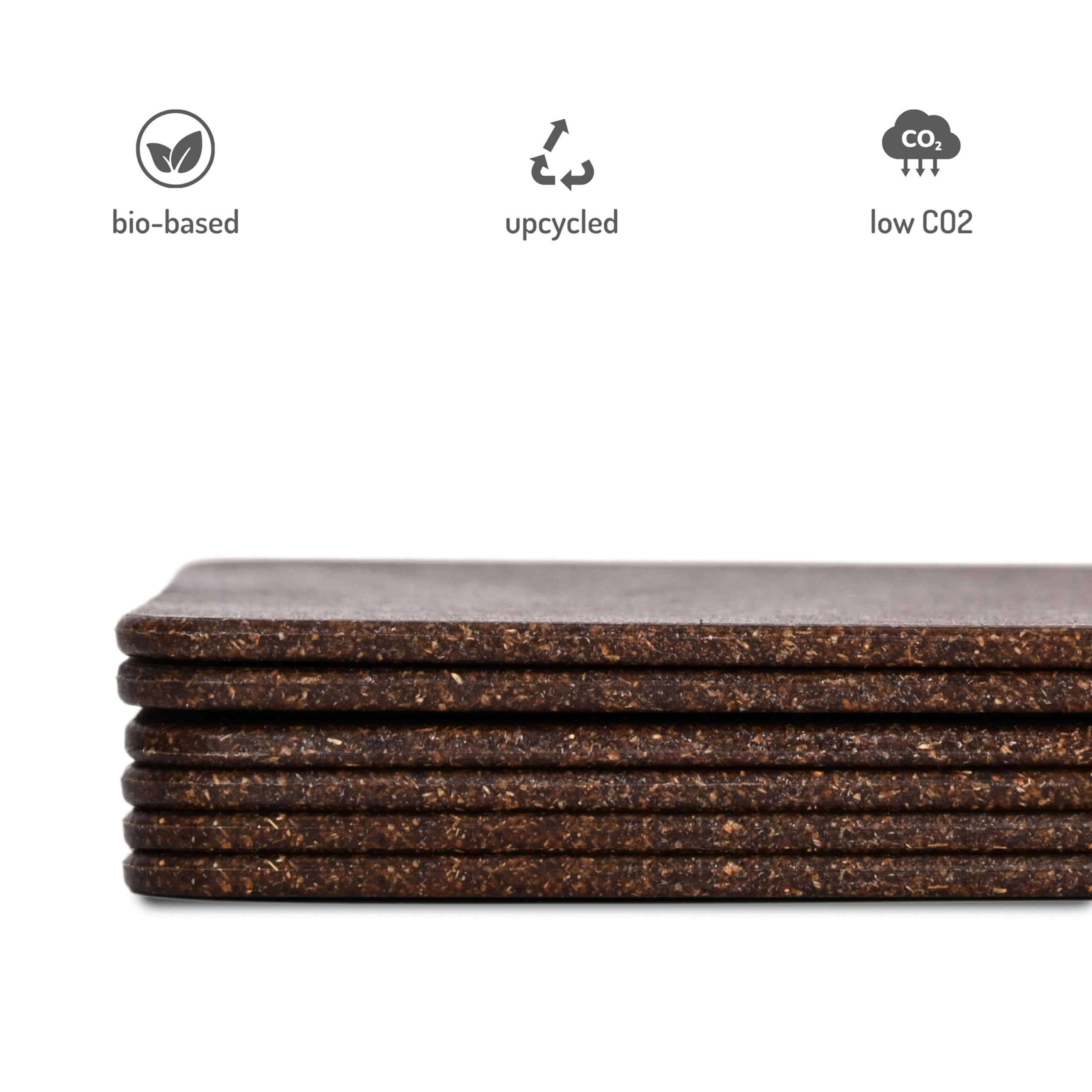 Eco-Friendly Bamboo & Rice Husk Coasters Set of 6 - Natural Table Protectors for Hot Pots, Tea Cups, Coffee Mugs & Glasses - Perfect for Dining Tables, Coffee Shops & Home Decor