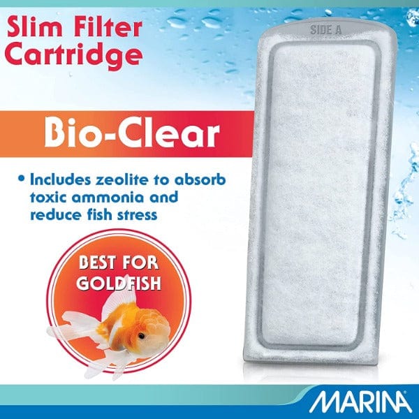 Marina Bio Clear Slim Filter Cartridge - Premium Aquarium Water Filter Replacement for Fish Tanks | Clear Water & Healthy Fish | Ideal for Freshwater & Saltwater Tanks
