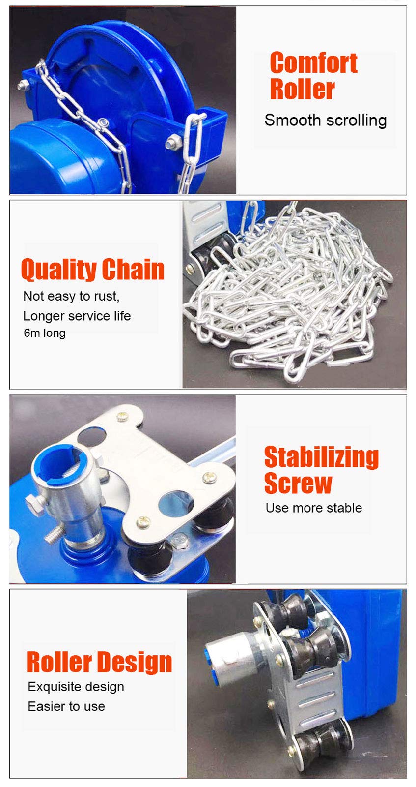 **Greenhouse Film Roll Up Machine - Manual Chain Winch for Farm, Pasture & Greenhouse Ventilation - Top/Side Coiling Equipment for Easy Rolling - Perfect for Greenhouses, Barns & Agricultural Use**