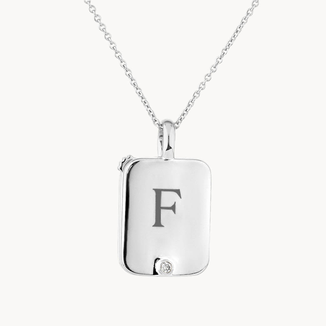 Personalized Engravable Silver Rectangle Flip Locket Necklace - Perfect for Anniversary Gifts, Valentine's Day & Keepsake Jewelry