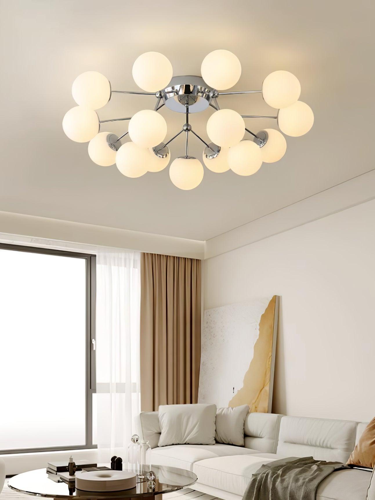 Modern Glass Balls Cluster Ceiling Light Fixture - Elegant Chandelier for Living Room, Dining Room, Bedroom & Office Decor