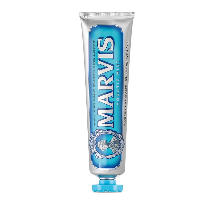 Marvis Aquatic Mint Toothpaste - Refreshing Mint Flavor for Fresh Breath & Oral Hygiene - Perfect for Travel, Home & Office Use