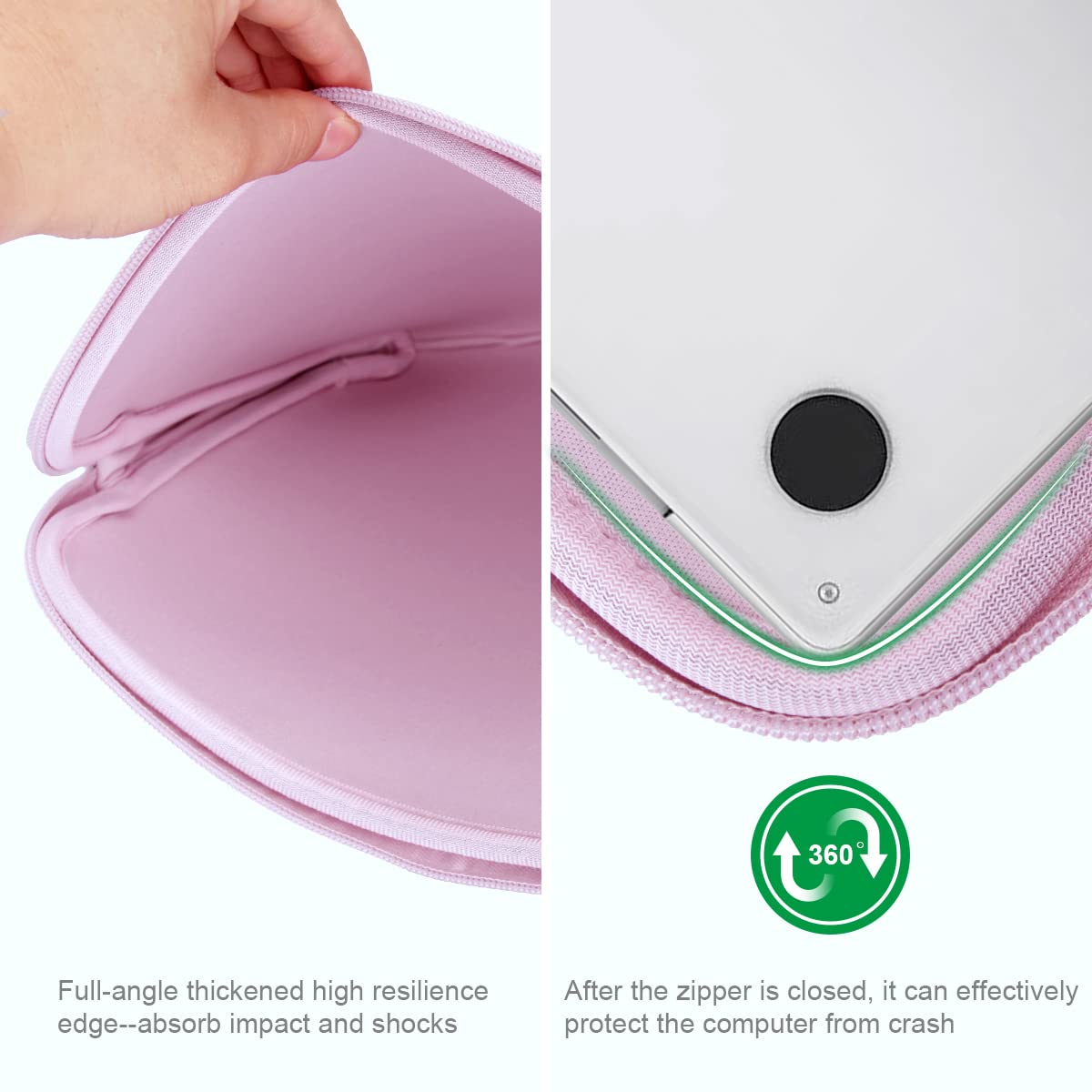 Premium 13-14 Inch Laptop Sleeve Case for MacBook Pro/Air, HP, Dell, Lenovo, Asus, Acer | Water-Resistant & Shockproof Notebook Cover | Perfect for Work, School & Travel | Pink
