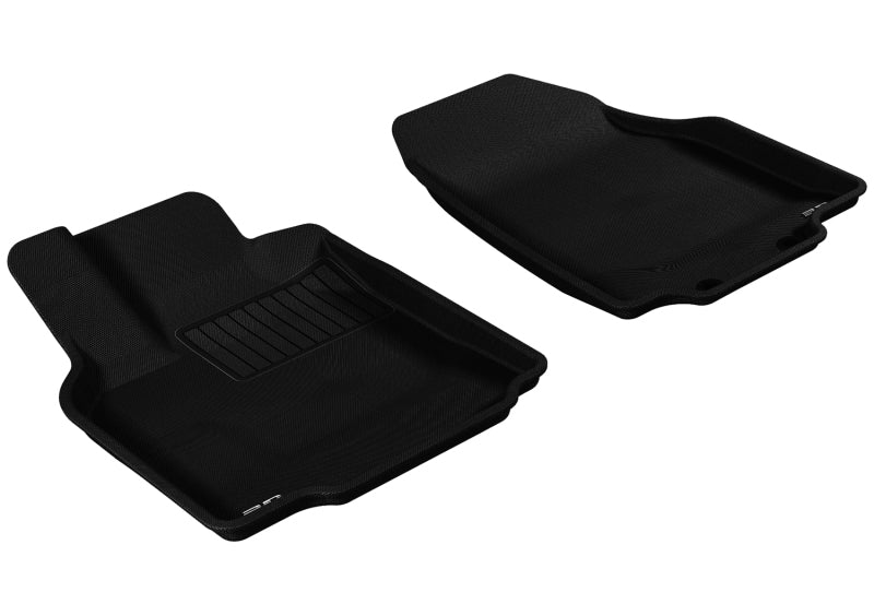 3D MAXpider Custom Fit All-Weather Floor Mats for 2007-2015 Mazda CX-9 (1st Row) - Kagu Series Black Car Mats | Durable Protection for SUV Interior, Perfect for Daily Commute & Family Road Trips