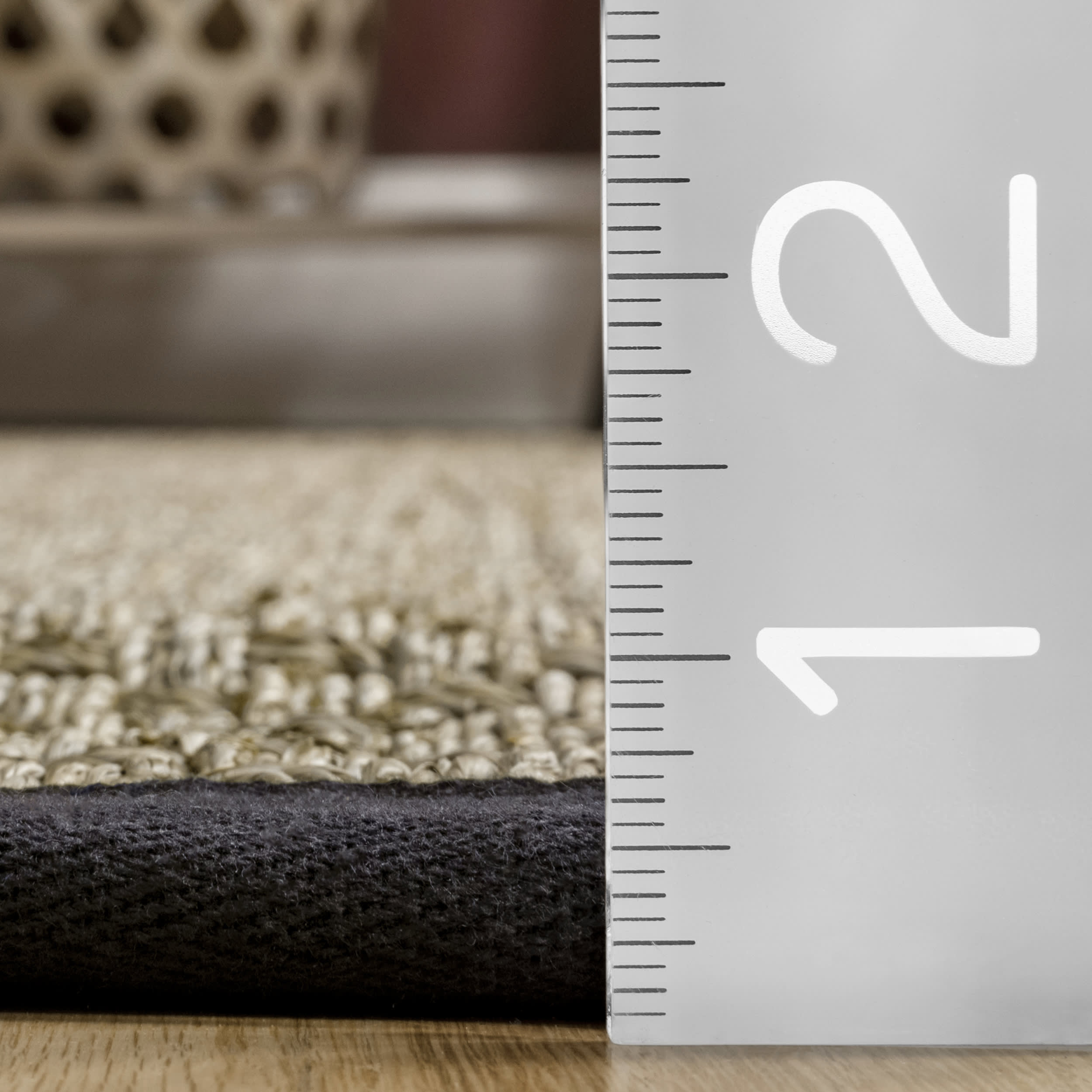Checker Weave Seagrass Rug - Natural Eco-Friendly Woven Floor Mat | Black | Perfect for Living Room, Bedroom, or Boho Home Decor