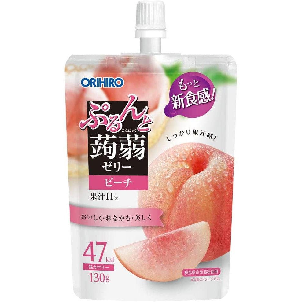 Orihiro Drinkable Konjac Jelly Peach Flavor 130g - Low Calorie Japanese Snack for Weight Loss, Diet & On-the-Go Healthy Treat