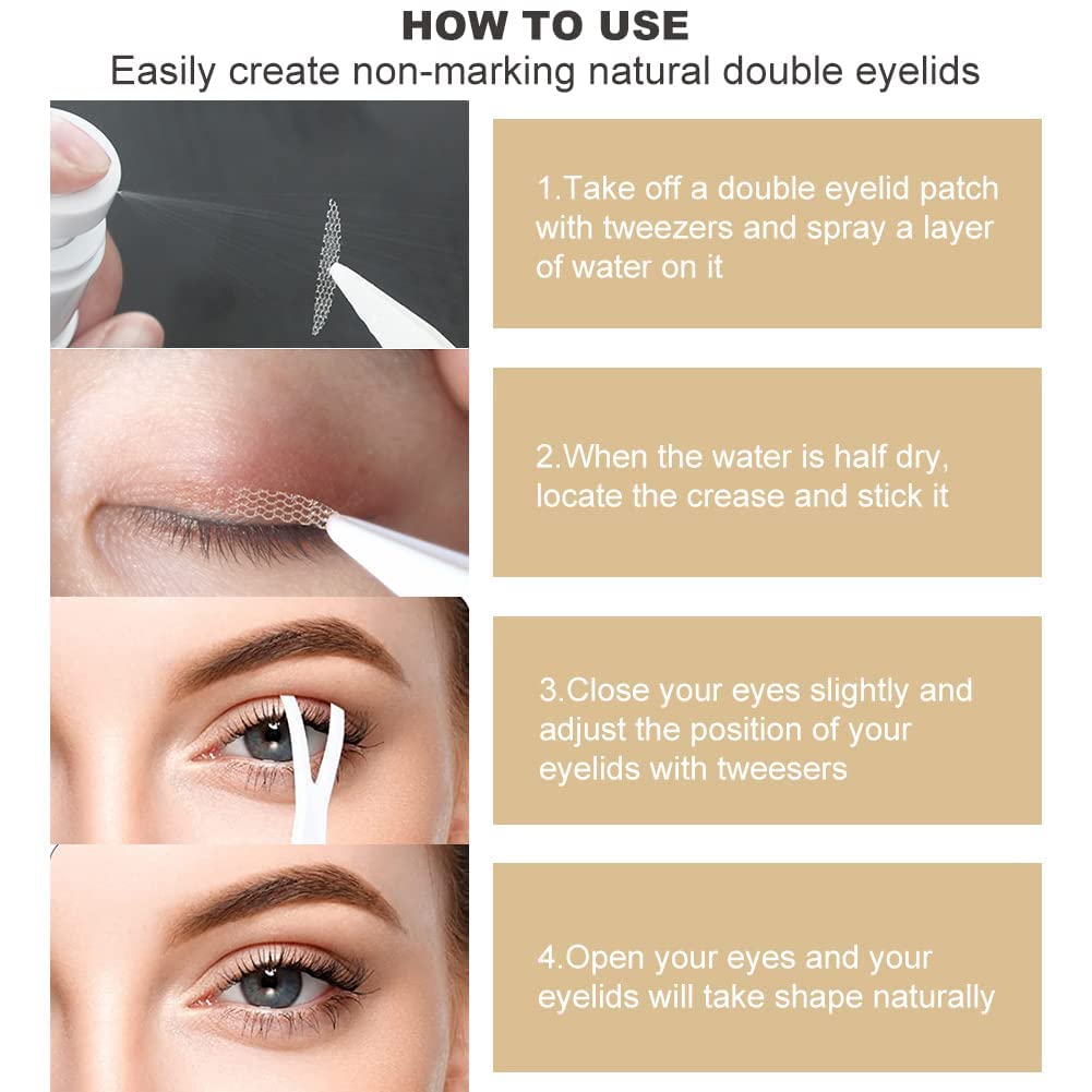 TEEPZEEY Invisible Waterproof Eyelid Tape for Double Eyelids - 600 Pcs Eyelid Stickers with Fork Tool for Asian Eye Makeup & Monolid Transformation - Perfect for Natural Looking Eye Makeup, Daily Use and Special Occasions