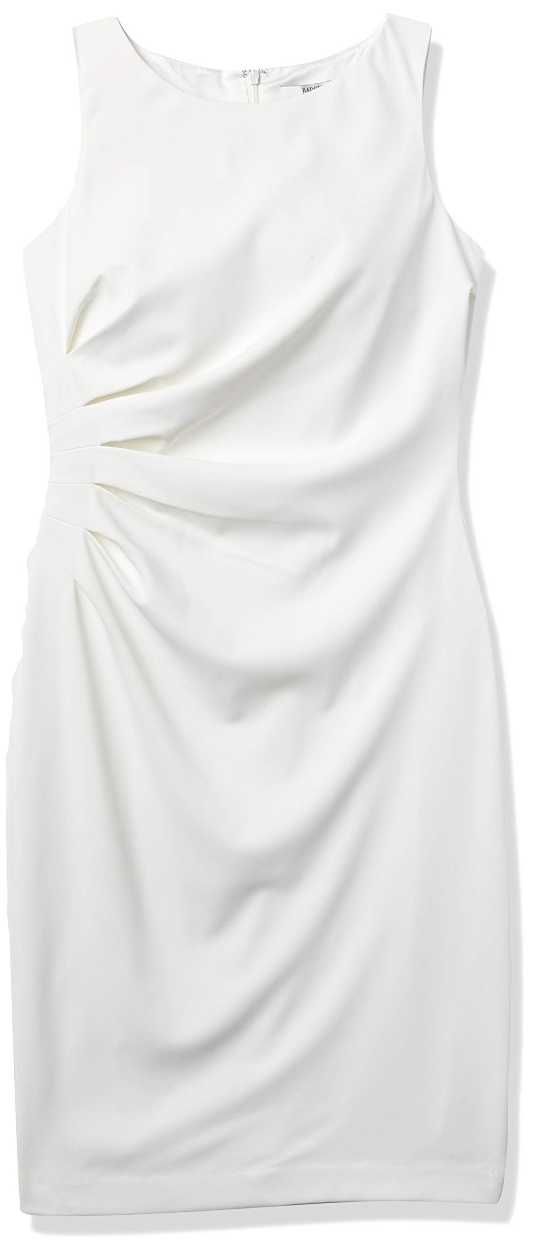 Badgley Mischka Women's Sleeveless Asymmetrical Ruched Sheath Dress - Elegant Cocktail Party & Evening Gown for Special Occasions