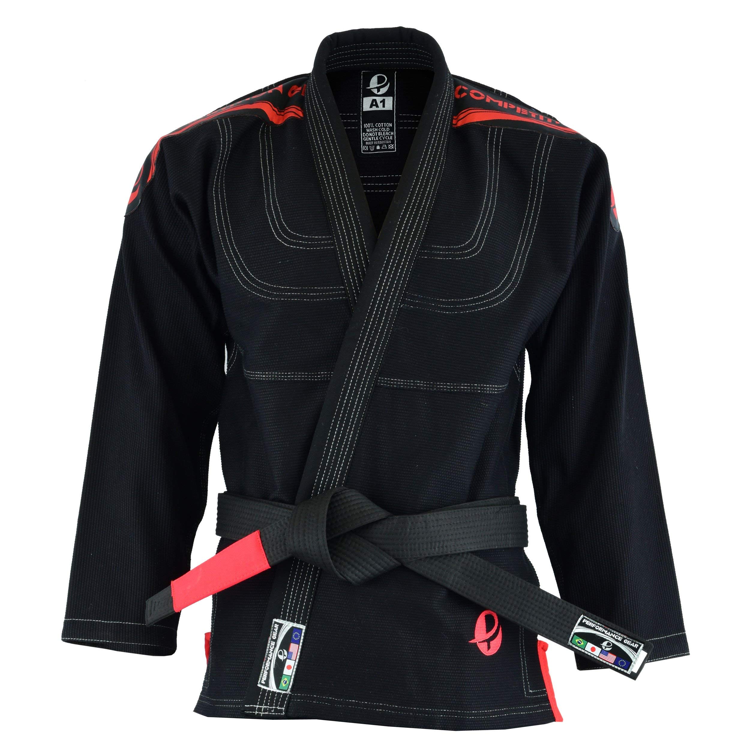 Premium Competition Brazilian Jiu-Jitsu Kimono Gi - Unisex Uniform for Kids & Adults (Black, A-4 Size) - Perfect for BJJ Training, Tournaments and Martial Arts Practice