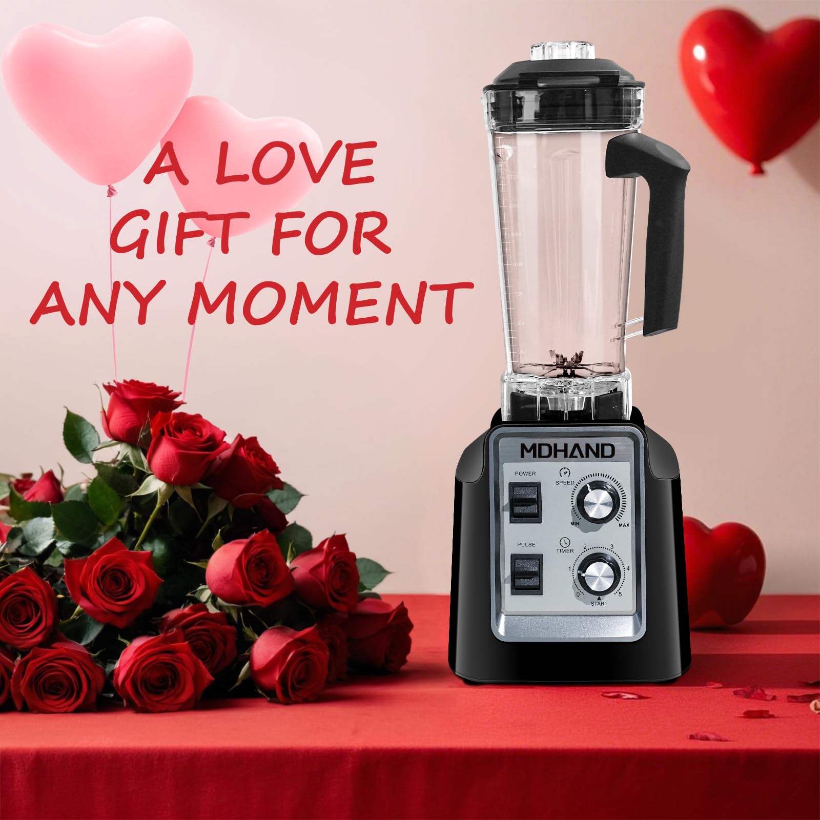 1400W High-Speed Blender - Crush Ice in 5 Seconds, Self-Cleaning, BPA-Free 68oz Jar with 2 Travel Cups | Professional Kitchen Blender for Smoothies, Protein Shakes, Nut Butters & Soups | Perfect for Home, Gym & Healthy Lifestyle (Black)