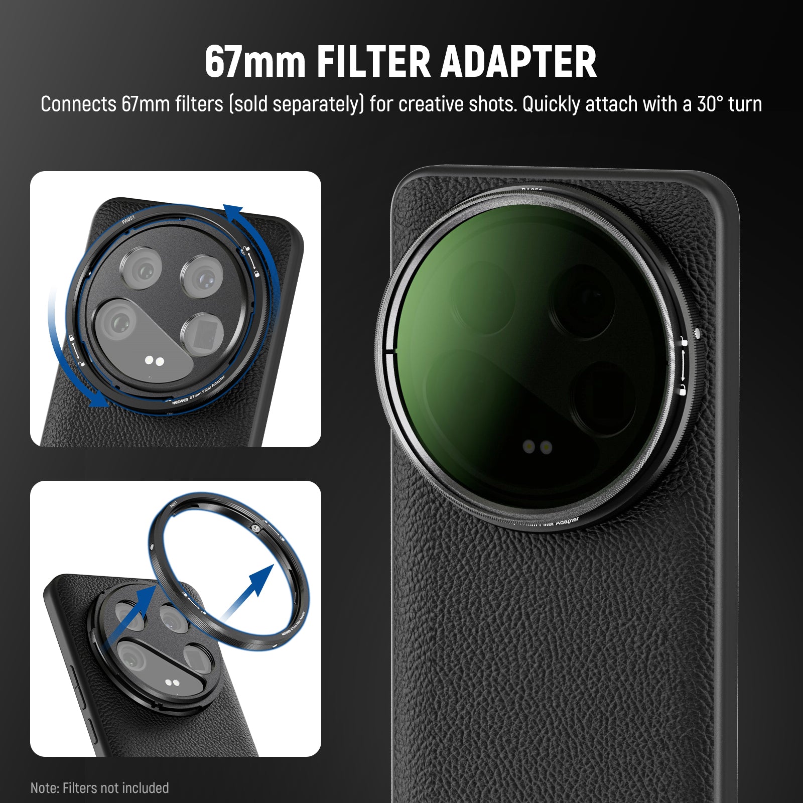 NEEWER PA051 Protective Case for Xiaomi 14 Ultra - Compatible with 17mm & 67mm Lens Adapters | Durable Phone Cover for Photography & Travel