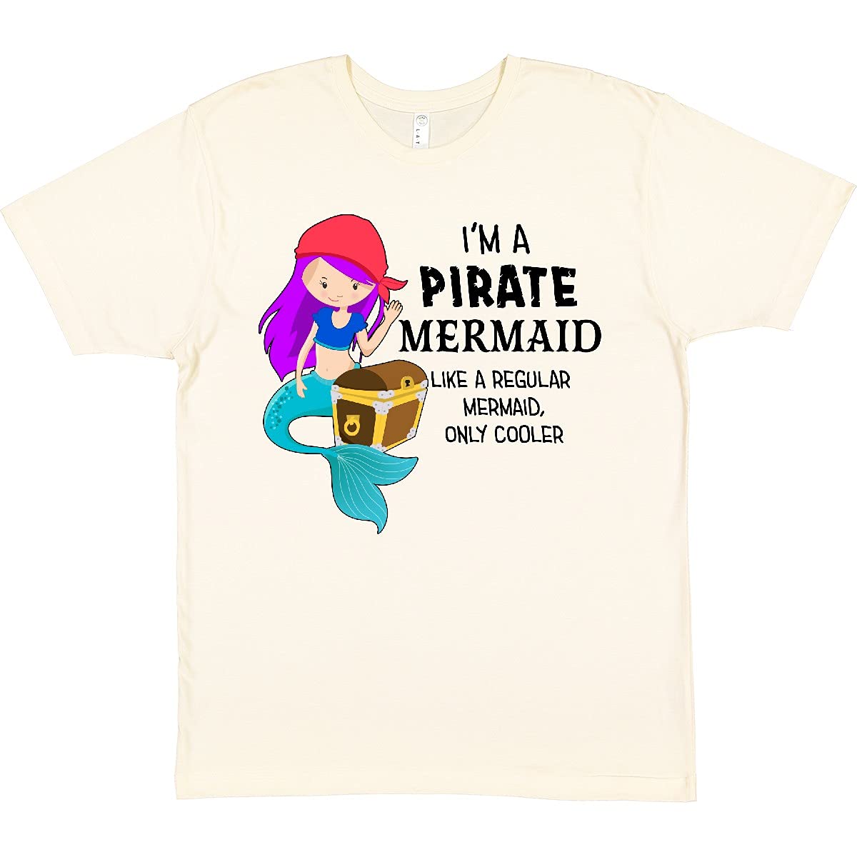 Inktastic I'm a Pirate Mermaid T-Shirt - Cooler Than Regular Mermaid Shirts | Fun Pirate-Themed Graphic Tee for Women & Girls | Perfect for Halloween, Costume Parties & Pirate Lovers