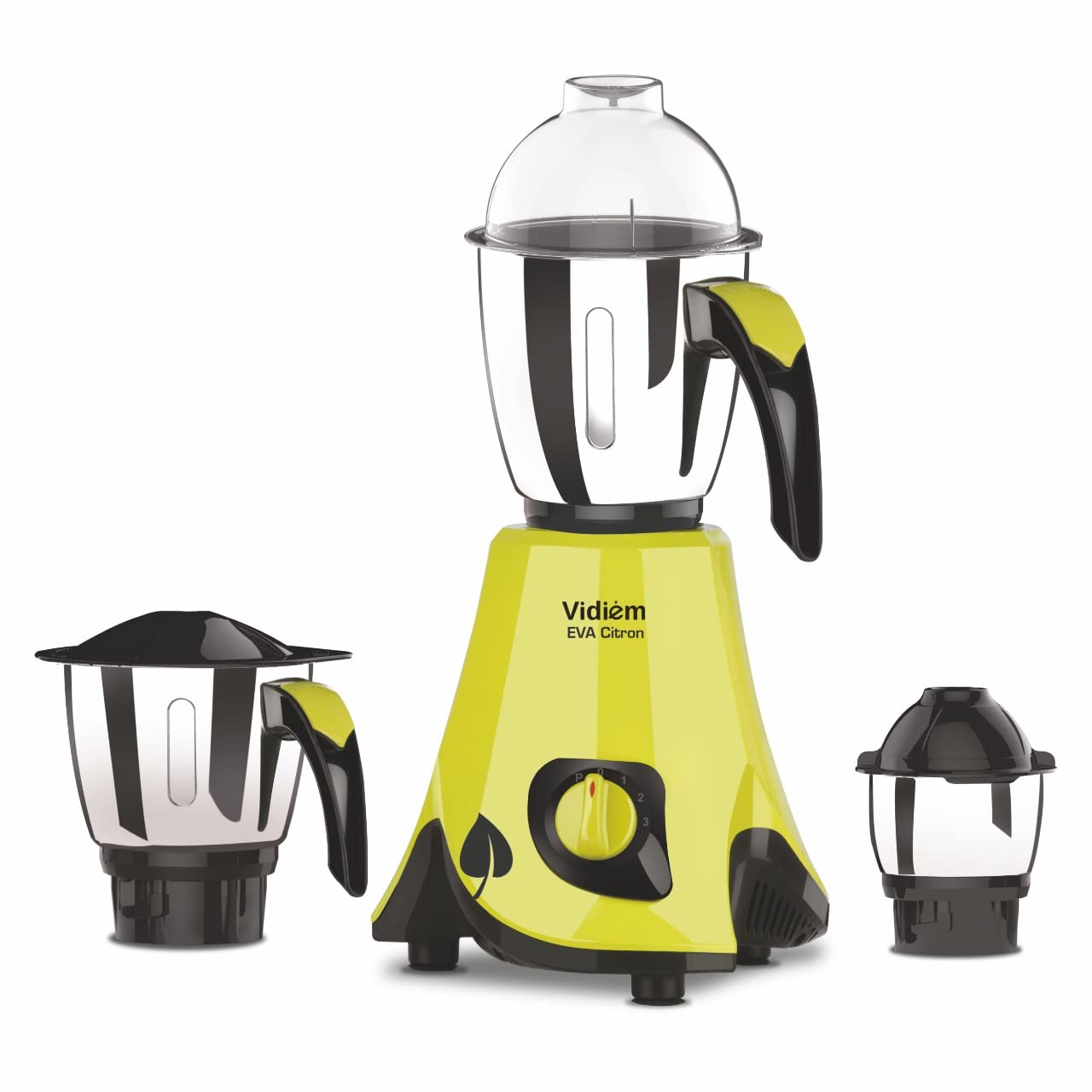 Vidiem Eva Citron 550W 110V Mixer Grinder with Stainless Steel Jars - Powerful Countertop Blender for Spices, Coffee & Grains | Perfect for Indian Cooking, Baking & Smoothies in USA & Canada