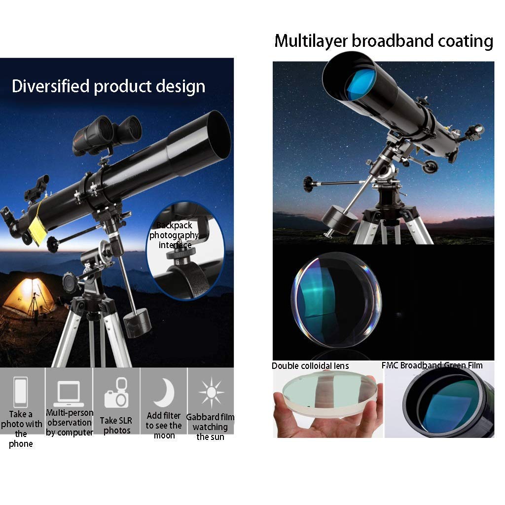 **CLLBANT 80mm Refractor Telescope with 90° Erect Prism - 900mm Focal Length, Portable Beginner Telescope with Tripod & Carry Bag - Perfect for Stargazing, Bird Watching & Outdoor Adventures**
