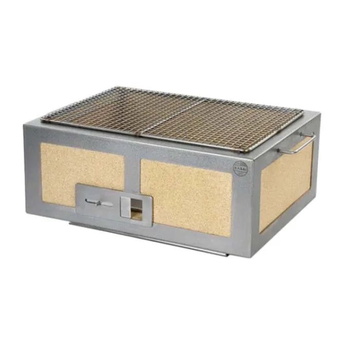 Premium Medium Wide Kasai Konro Grill with Stainless Steel Frame V2 - Perfect for Backyard BBQs, Camping & Japanese Charcoal Cooking