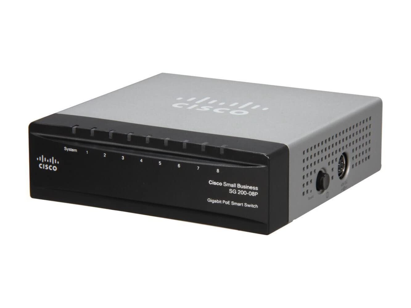 Cisco SLM2008PT-NA 8-Port Gigabit PoE Network Switch | Power Over Ethernet for IP Cameras, VoIP Phones & Wireless Access Points | Ideal for Small Business & Home Office Networking