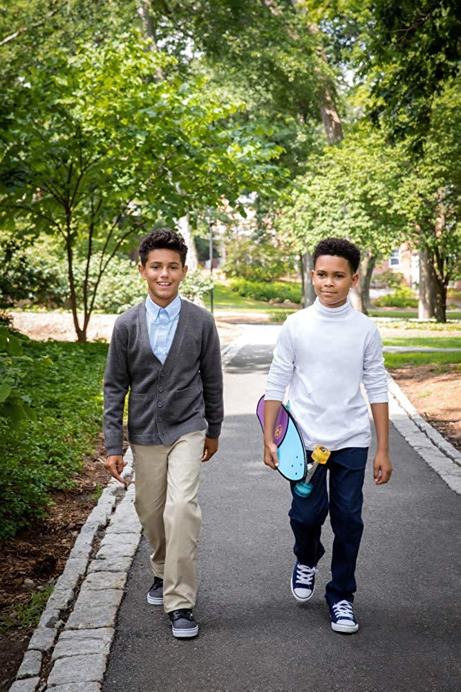 French Toast Junior Boys' Stretch Twill School Uniform Pants - Straight Leg Fit (2 Pack) - Perfect for School, Dress Codes & Everyday Comfort