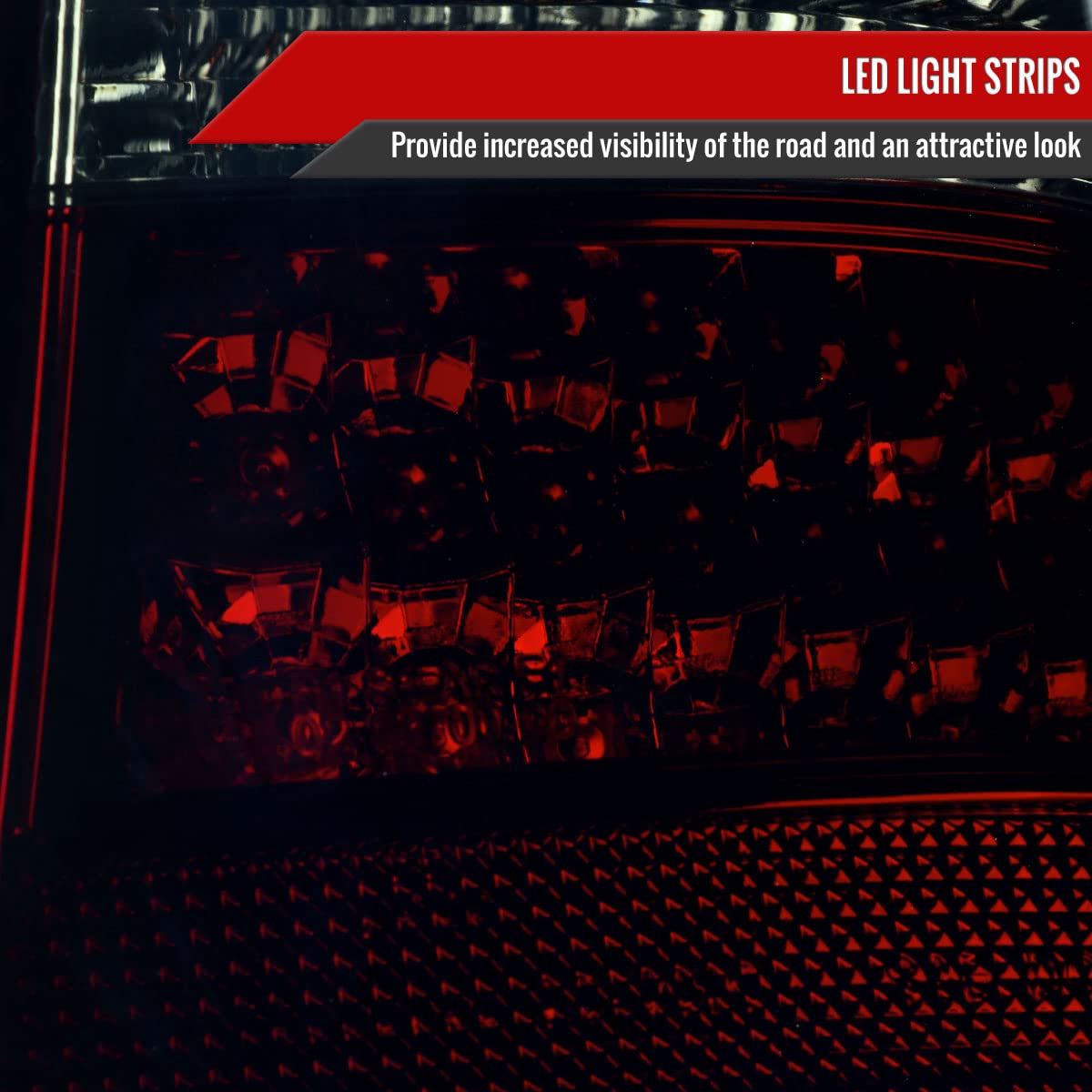 98-05 Car LED Tail Brake Lights with Red Smoke Effect - Left & Right Pair for Enhanced Visibility & Style | Perfect for Night Driving & Custom Car Upgrades