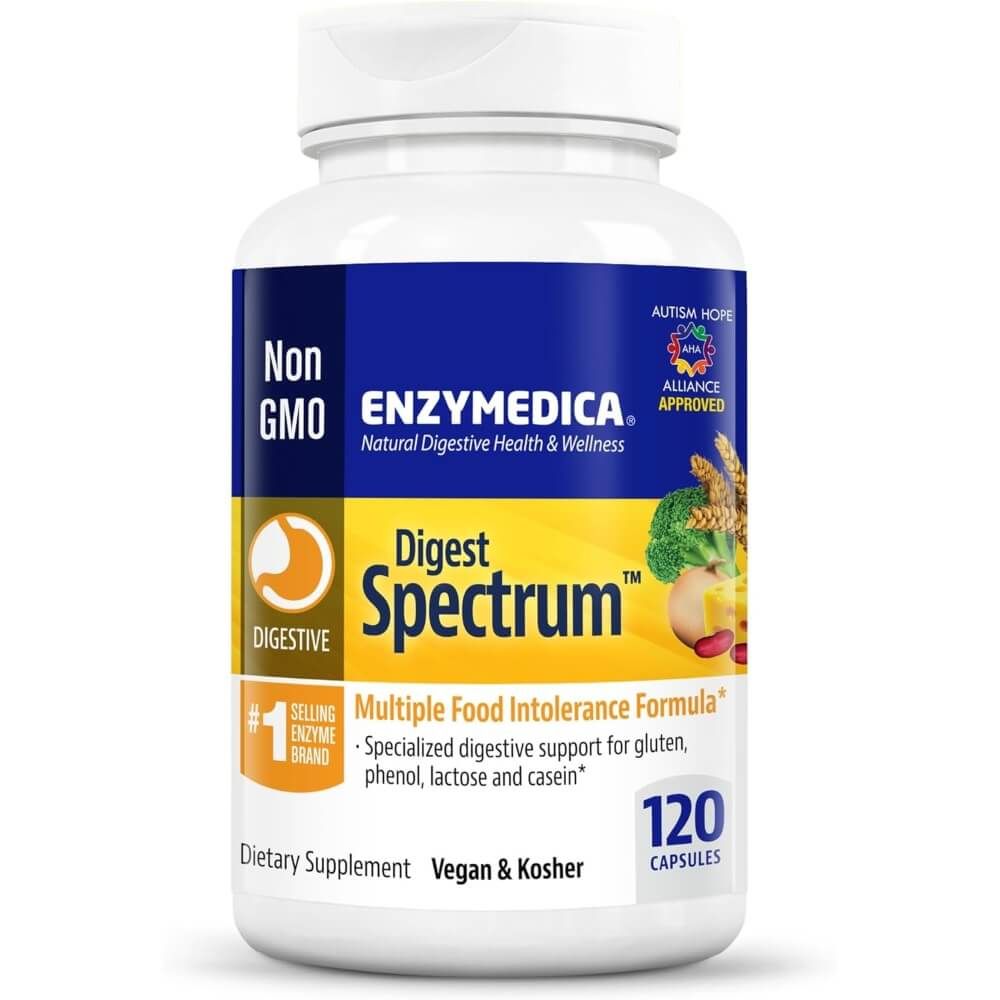 Enzymedica Digest Spectrum Digestive Enzyme Supplement - 120 Capsules for Gut Health & Digestion Support | Ideal for Meals, Bloating & Food Sensitivities