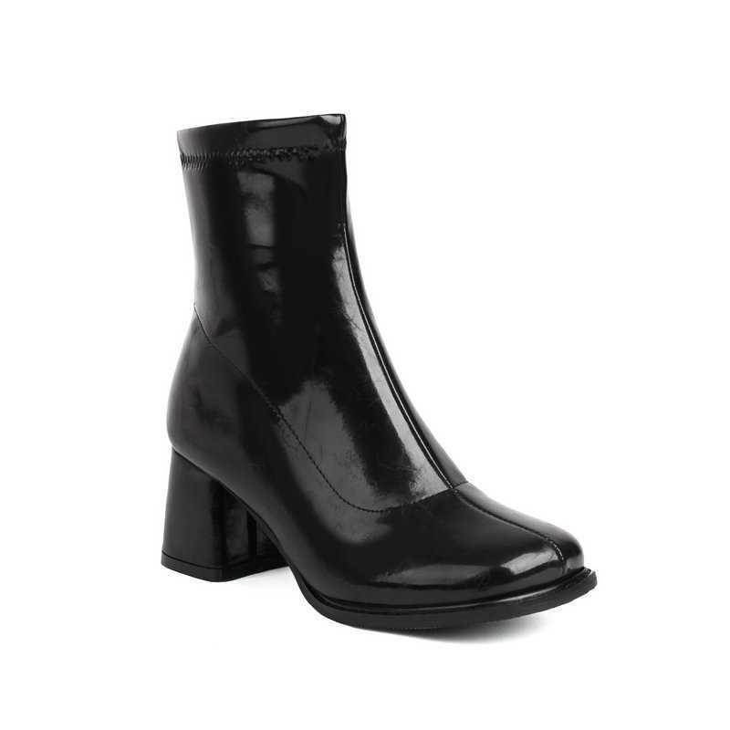 Women's Chunky Block Heel Square Toe Platform Ankle Boots - Mid Calf & Ankle High Heel Boots for Fall Winter Fashion | Perfect for Office, Party & Casual Outfits