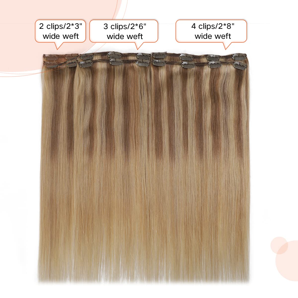 Premium 100% Human Hair Clip-In Extensions - Silky Straight Hair Extensions for Length & Volume | Perfect for Parties, Weddings & Everyday Styling