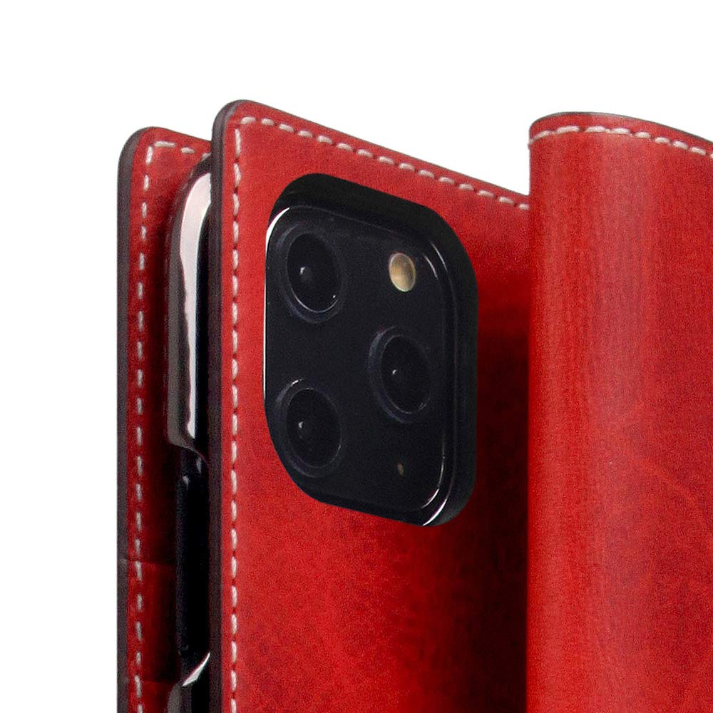 Premium Italian Wax Leather Wallet Case for iPhone 11 Pro - Handcrafted SLG D7 Diary Style with Multiple Card Slots & Side Cash Pocket | Luxury Gift Box Included (Red) | Perfect for Business Professionals & Daily Use
