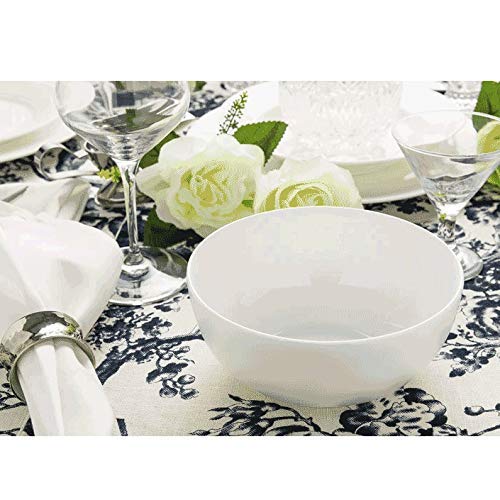 40-Piece Pure White Porcelain Dinnerware Set - Bone China Plates, Bowls, Soup Plates & Gravy Boat for 6-Person Table Setting | Elegant Dinner Party, Wedding, Holiday & Everyday Dining