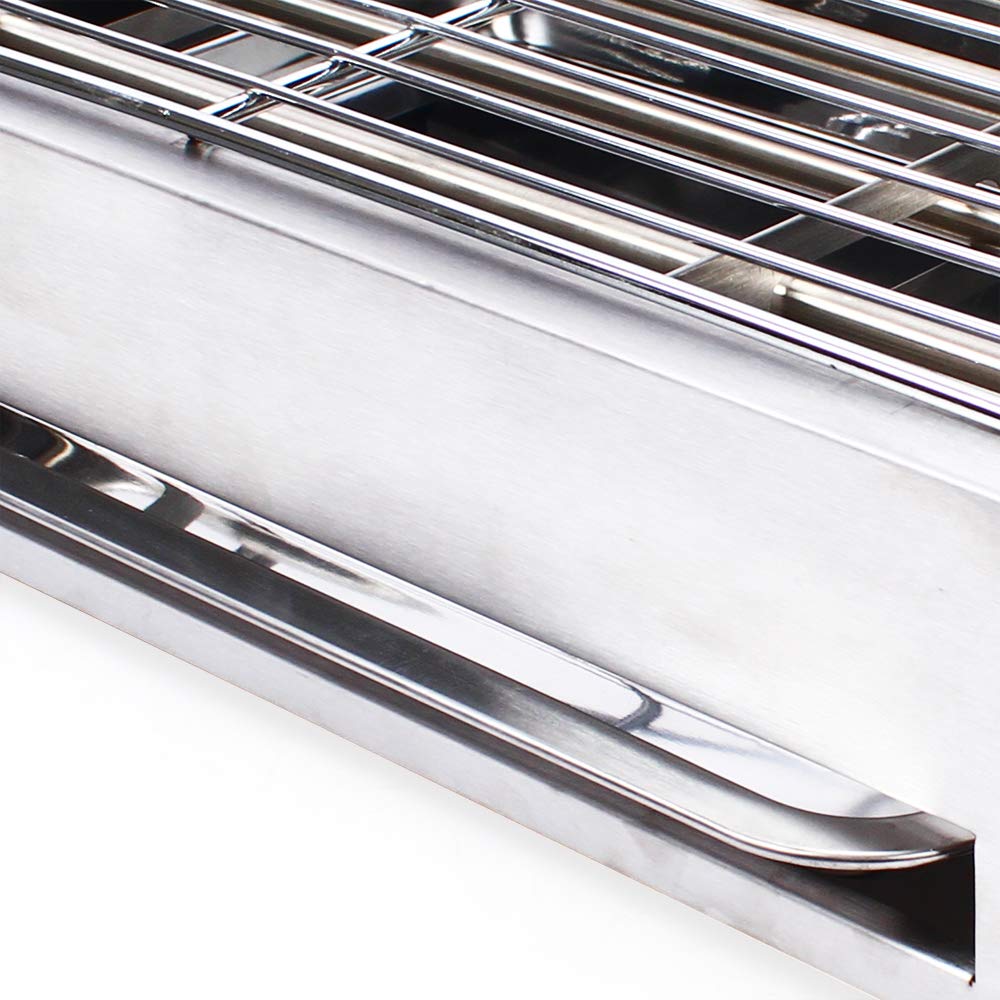 DYRABREST 2800W Commercial Smokeless Indoor Grill - Stainless Steel Electric BBQ Grill with Drip Tray & Annular Heating Tube - Perfect for Apartments, Restaurants, and Smoke-Free Home Cooking (Style 1)