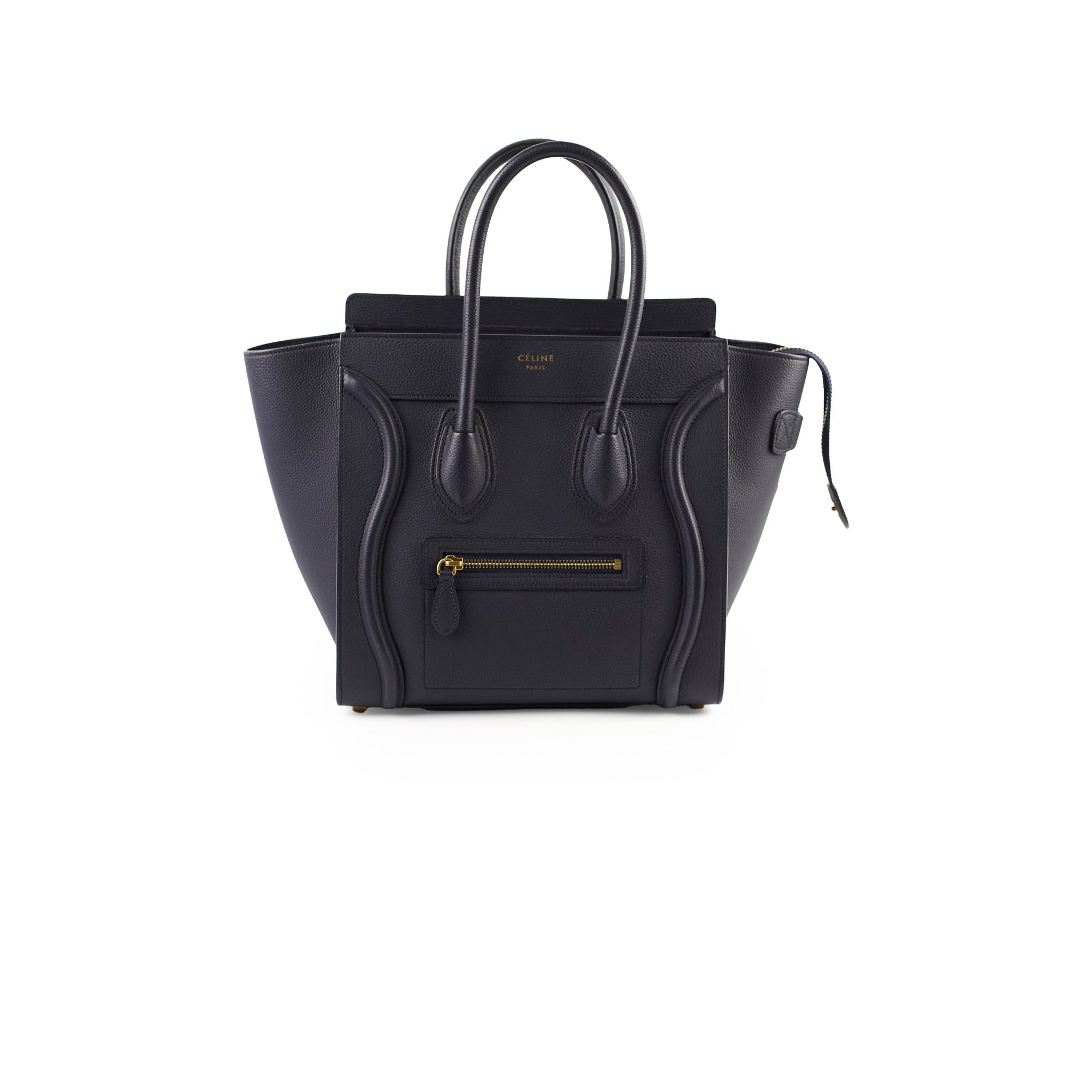Celine Micro Luggage Bag in Black Calfskin Leather - Perfect for Work, Travel & Everyday Luxury