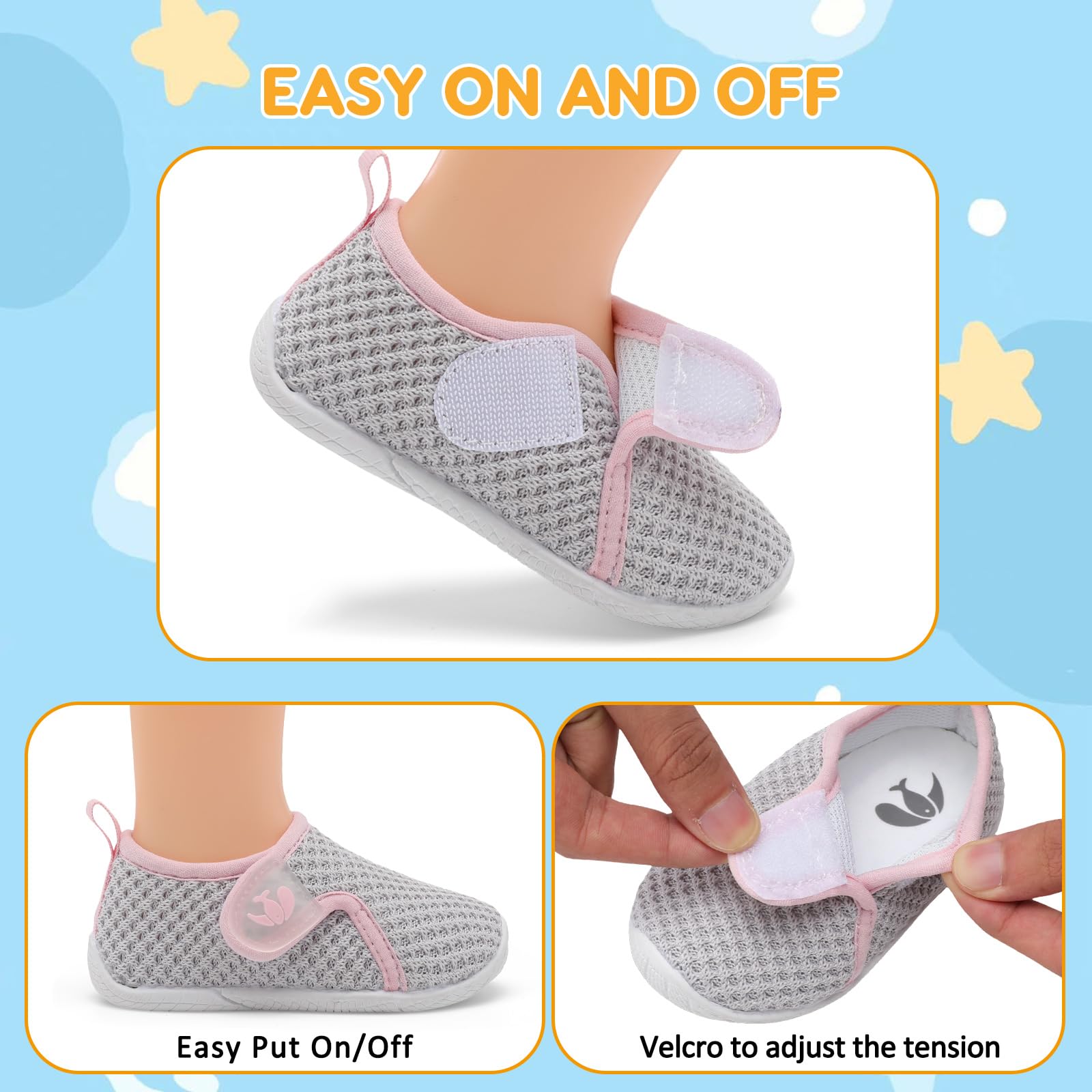 FEETCITY Toddler Walking Shoes - Slip On Boys Girls Kids Sports Sneakers for School & Casual Wear - Lightweight Barefoot Shoes for Active Play & Outdoor Adventures