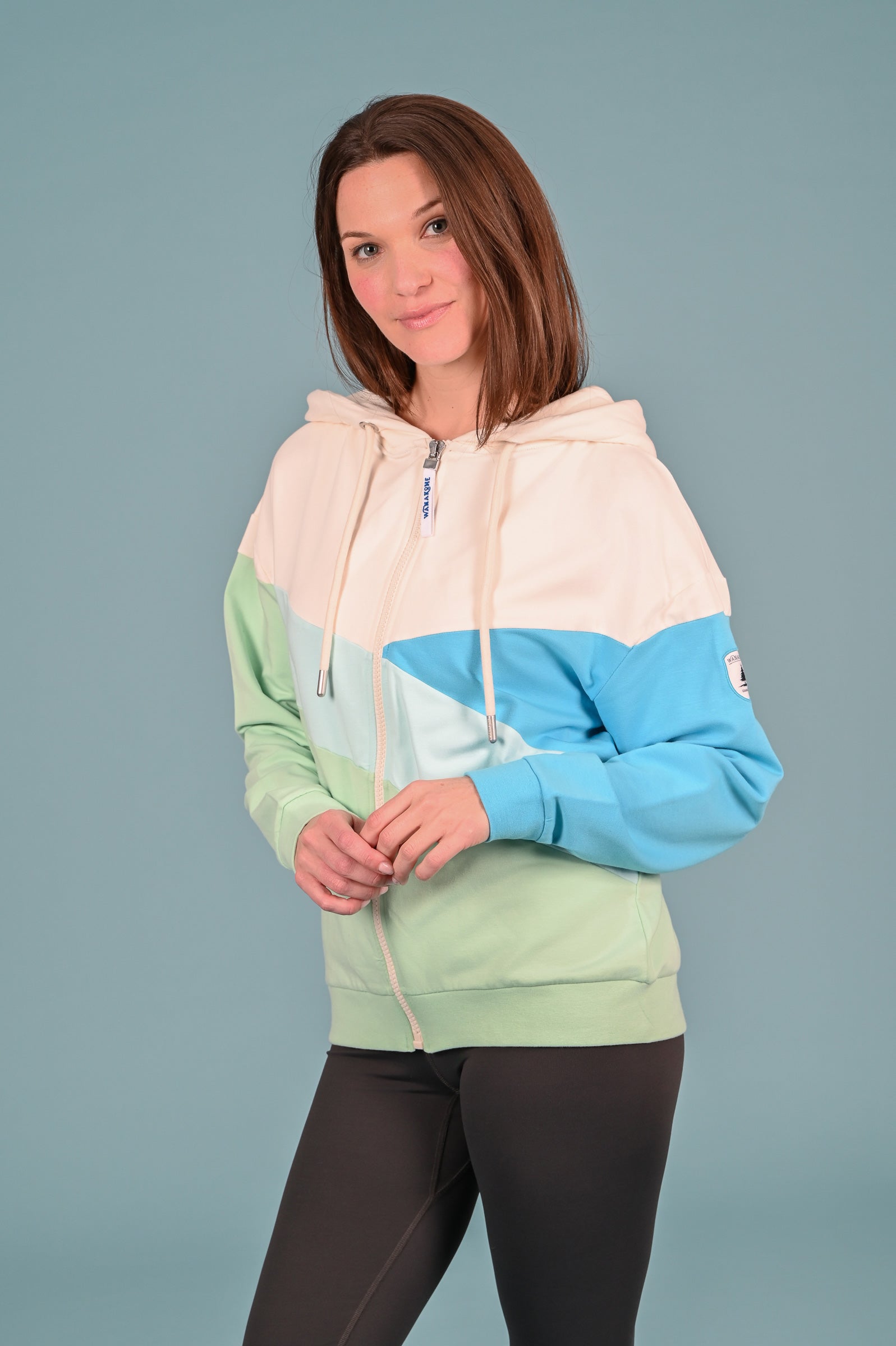 Cordelia Cucumber Mix Full Zip Hoodie for Women - Soft Cotton Pullover with Pockets | Perfect for Casual Wear, Gym, and Outdoor Activities