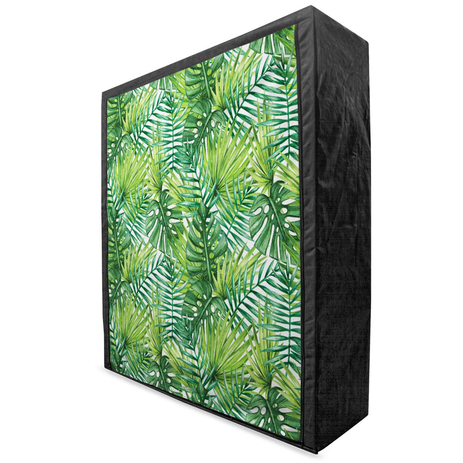 Ambesonne Portable Fabric Wardrobe with Tropical Banana Leaf Watercolor Design - 59