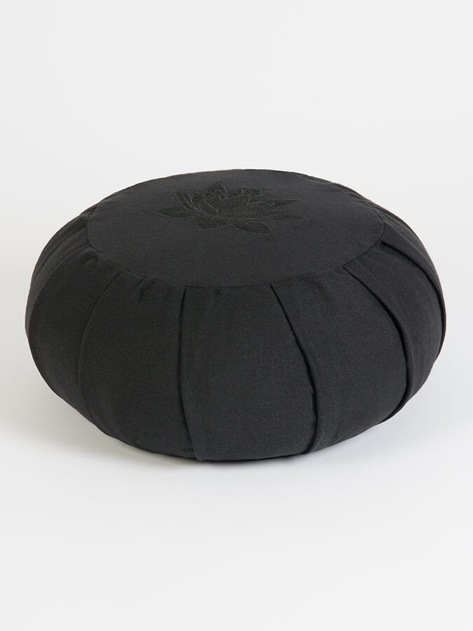 Organic Cotton Round Lotus Zafu Buckwheat Meditation Cushion - GOTS Certified for Yoga, Zen Meditation & Home Decor - Eco-Friendly & Comfortable Support for Mindful Practices