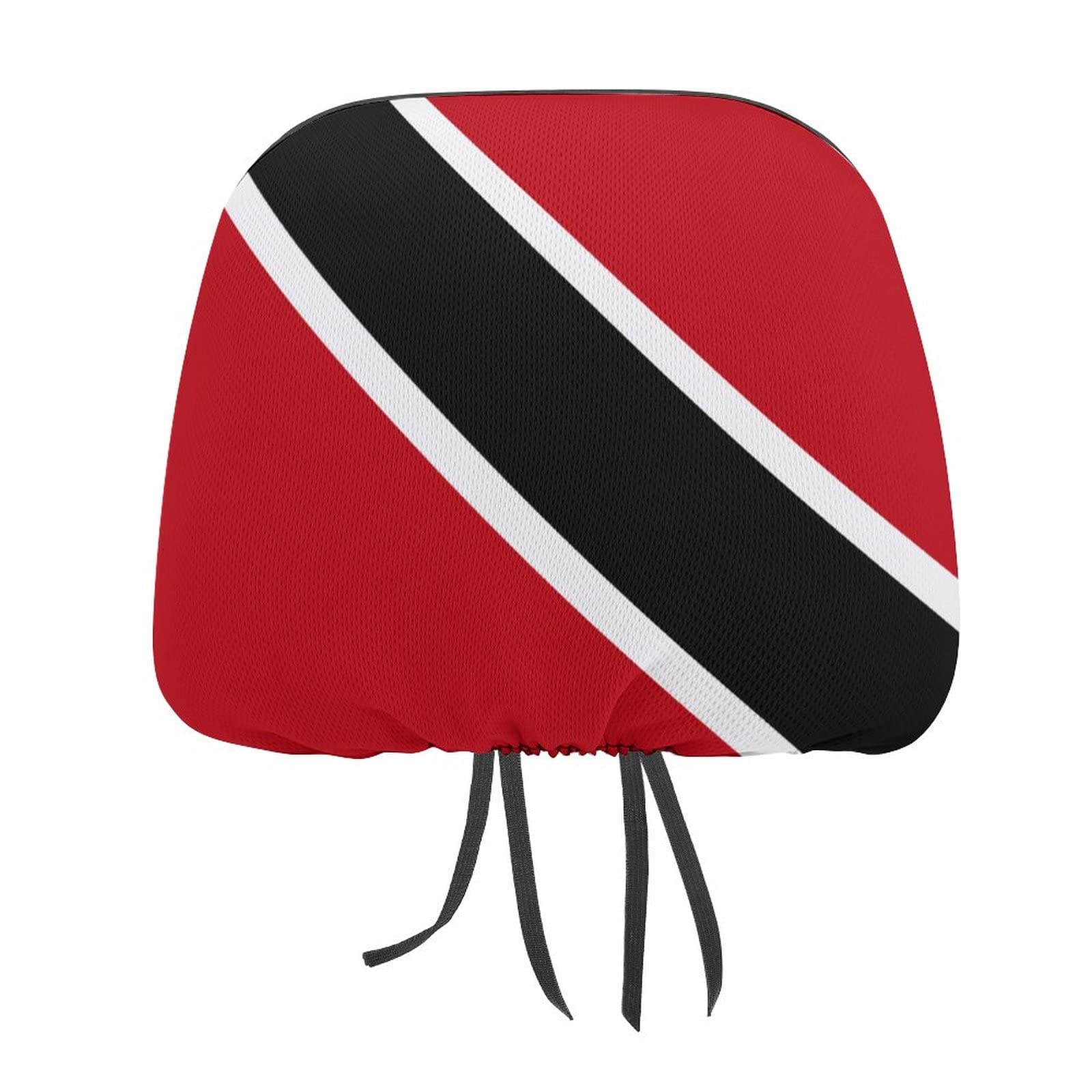 Trinidad and Tobago Flag Car Headrest Cover - Washable Protective Seat Accessory for Cars, SUVs & Trucks - Perfect for Travel, Sports Events & National Pride Decoration