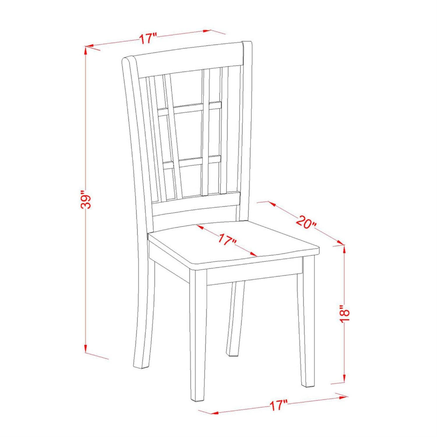 East West Furniture DLNI3-BMK-W 3-Piece Dining Room Set - 42x42 Inch Round Drop Leaf Kitchen Table with 2 Chairs in Buttermilk & Cherry - Perfect for Small Spaces, Breakfast Nooks & Cozy Apartments
