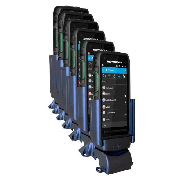 Motorola Lex L11 6-Bay Desktop Charger with Extended Battery - Fast Charging for Walkie Talkies, Ideal for Hotels, Security Teams & Event Staff