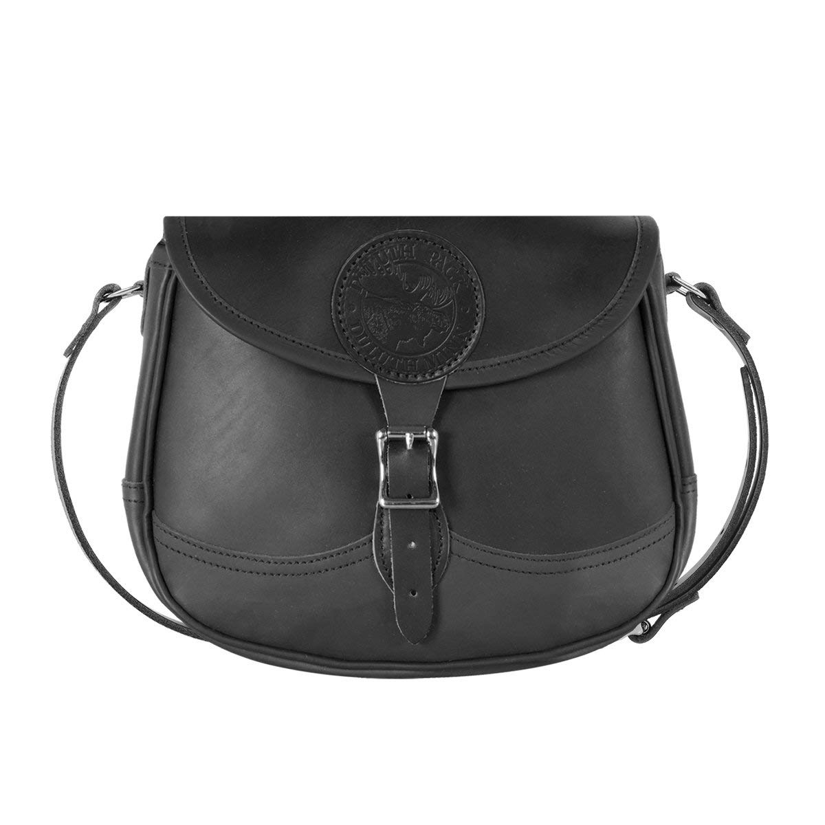 Duluth Pack Genuine Bison Leather Medium Shell Purse with Black Trim - Stylish & Durable Crossbody Bag for Women, Perfect for Travel, Work & Everyday Use
