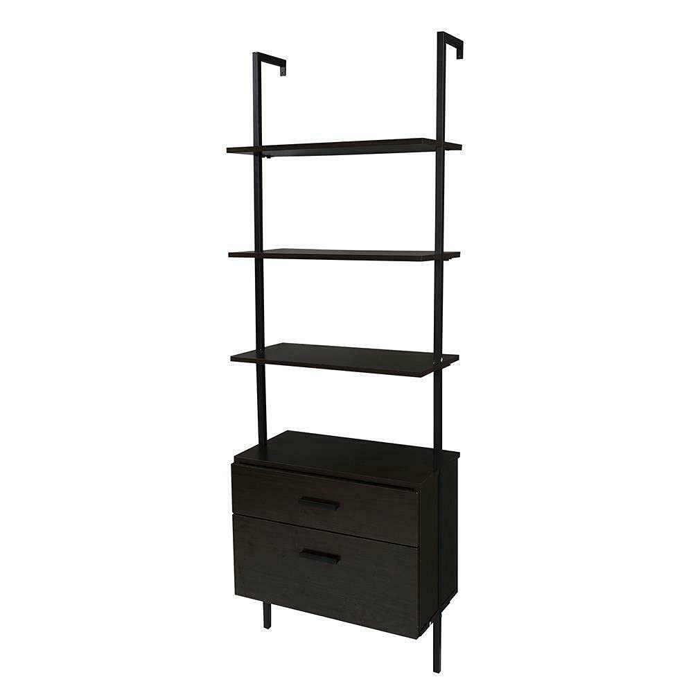 3-Tier Ladder Shelf with 2 Drawers - Wooden Storage Organizer for Home, Kitchen, Office & Bathroom | Space-Saving Bookshelf, Blanket Ladder & Wall Decor | Perfect for Small Spaces, Bedroom Storage & Home Organization