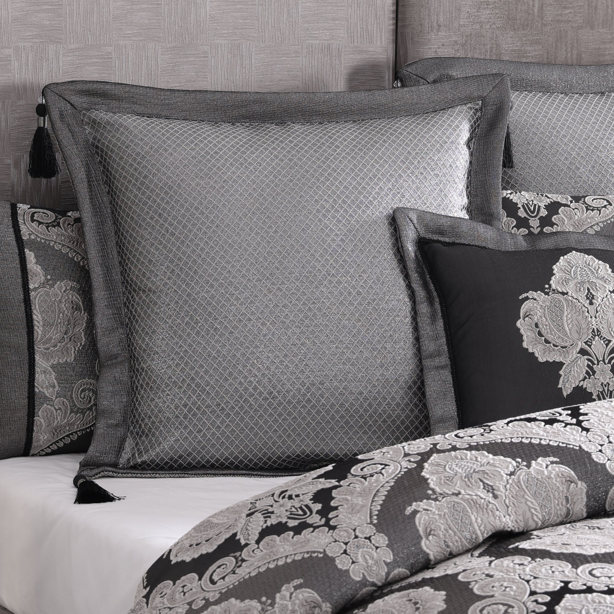 Emerson Granite European Pillowcase Set by Davinci - Luxury 100% Cotton Shams for King & Queen Size Beds - Perfect for Master Bedroom, Guest Room & Hotel Decor