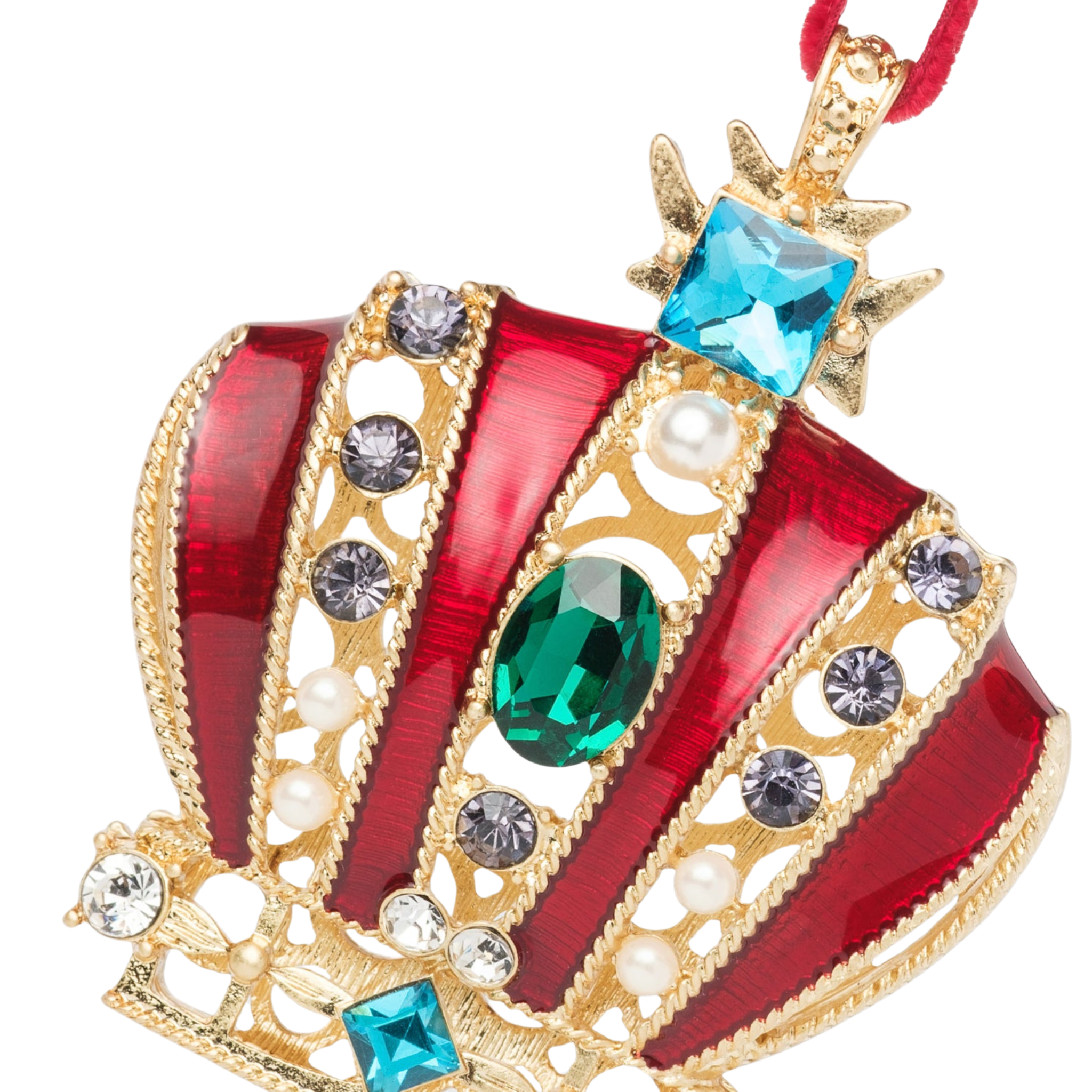 Elegant Crown Hanging Christmas Ornament - Gold & Silver Holiday Tree Decorations for Xmas Party, Home, Office, and Festive Celebrations