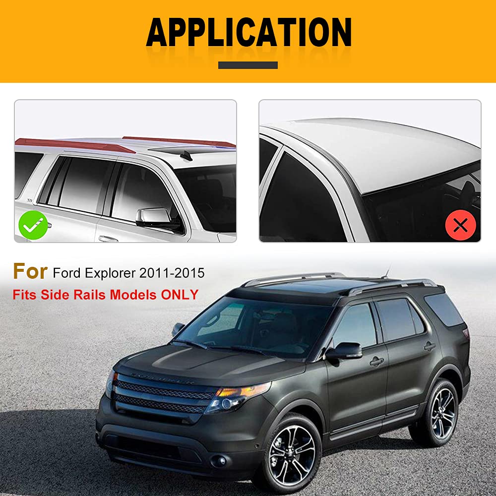 OCPTY Black Aluminum Roof Rack Crossbars Cargo Carrier for Ford Explorer 2011-2015 - Heavy Duty Luggage Rack for SUV | Perfect for Camping, Road Trips & Outdoor Adventures