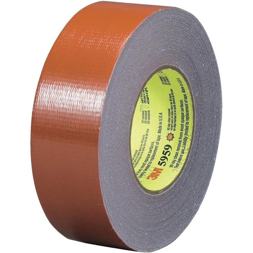 3M 5959 Outdoor Masking and Stucco Tape - Red, 48mm x 41.1m (12.0 mil) - Weatherproof Adhesive Tape for Painting, Construction, and Exterior Repairs